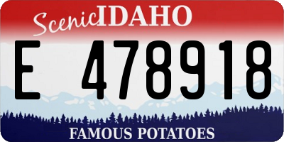 ID license plate E478918