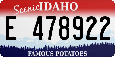 ID license plate E478922