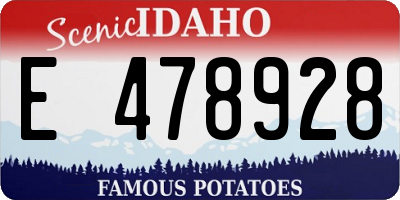 ID license plate E478928