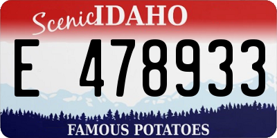 ID license plate E478933