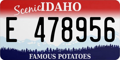 ID license plate E478956