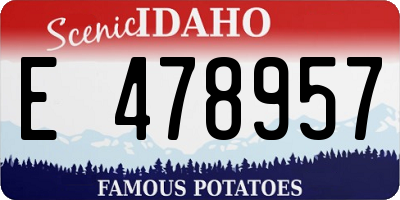 ID license plate E478957