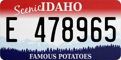 ID license plate E478965