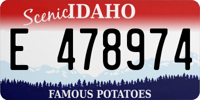 ID license plate E478974