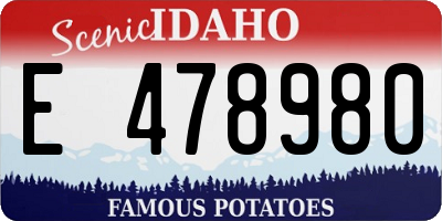 ID license plate E478980
