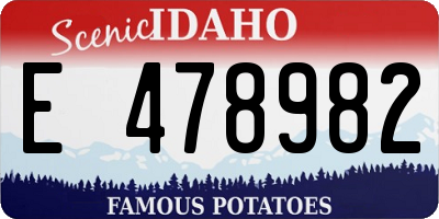 ID license plate E478982