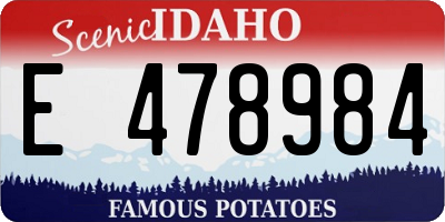 ID license plate E478984
