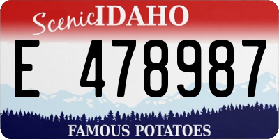 ID license plate E478987
