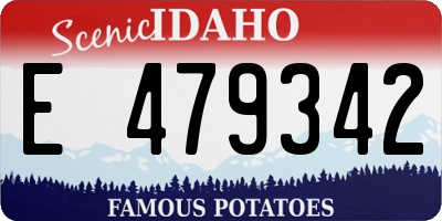 ID license plate E479342