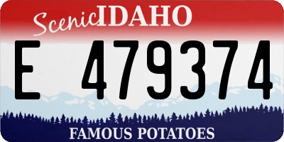 ID license plate E479374