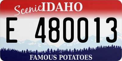 ID license plate E480013