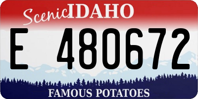 ID license plate E480672