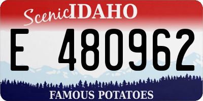 ID license plate E480962