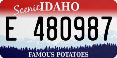 ID license plate E480987
