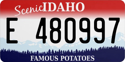 ID license plate E480997