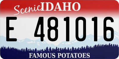 ID license plate E481016