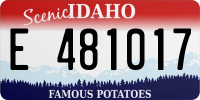 ID license plate E481017
