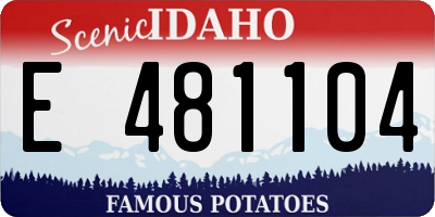 ID license plate E481104
