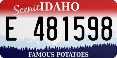ID license plate E481598