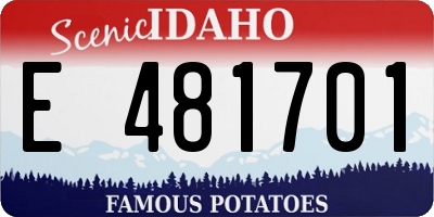 ID license plate E481701