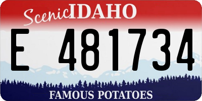 ID license plate E481734