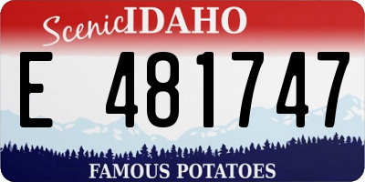 ID license plate E481747