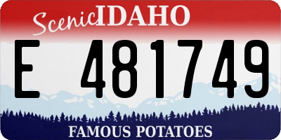 ID license plate E481749