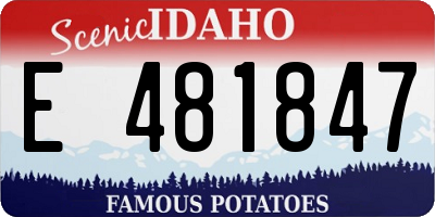 ID license plate E481847