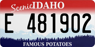 ID license plate E481902