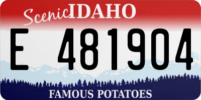 ID license plate E481904