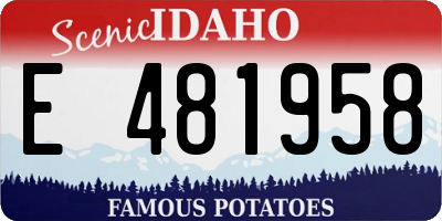 ID license plate E481958