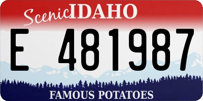 ID license plate E481987