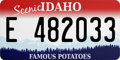 ID license plate E482033