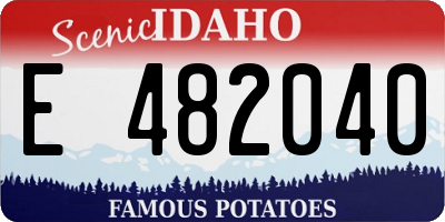 ID license plate E482040