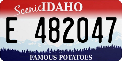 ID license plate E482047