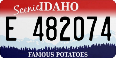 ID license plate E482074