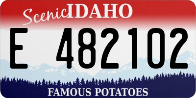 ID license plate E482102