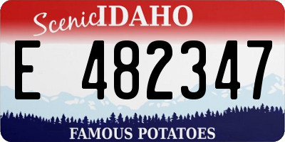 ID license plate E482347