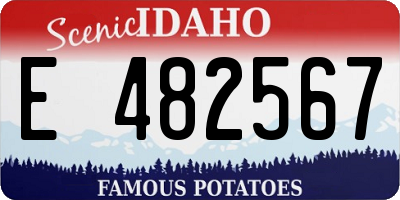 ID license plate E482567