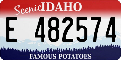 ID license plate E482574