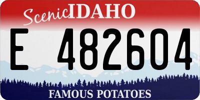 ID license plate E482604