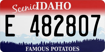 ID license plate E482807