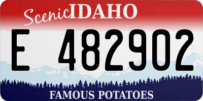 ID license plate E482902