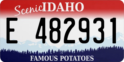 ID license plate E482931
