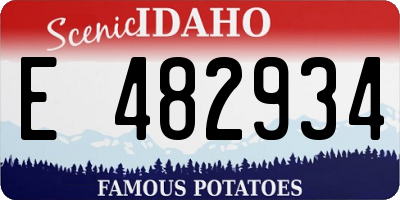 ID license plate E482934