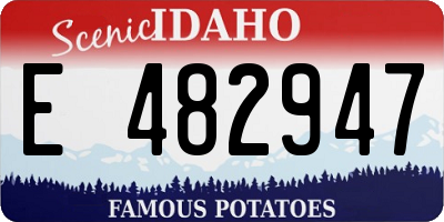 ID license plate E482947