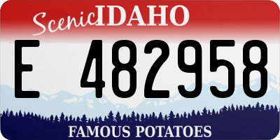 ID license plate E482958