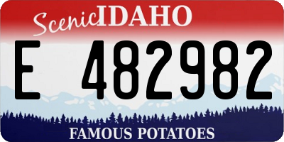 ID license plate E482982