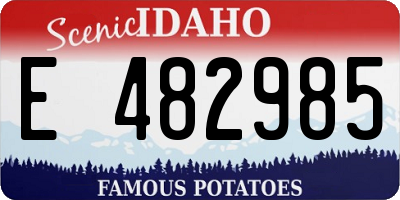 ID license plate E482985
