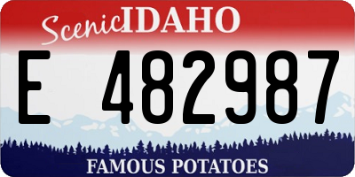 ID license plate E482987